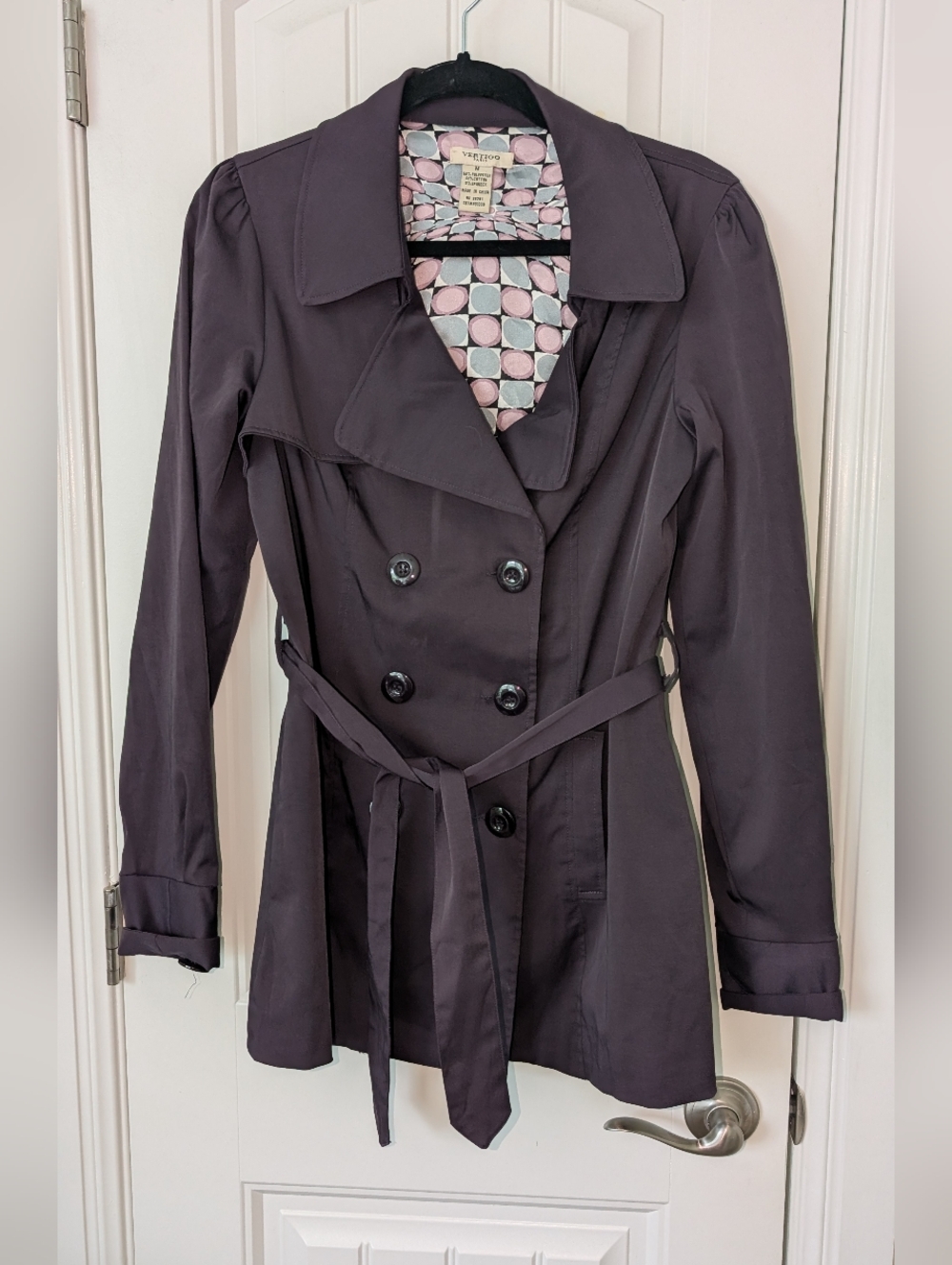 Vertigo Paris Deep‎ Violet Trench Coat M